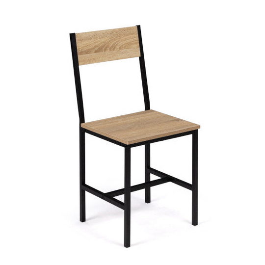 Lot de 6 chaises memphis en bois et pieds métal