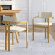 Lot de 2 chaises Elsa avec accoudoirs en tissu beige et pieds métal