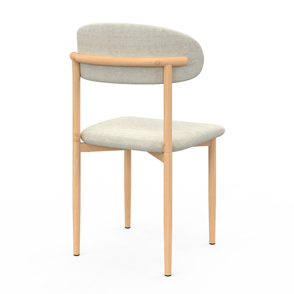 Lot de 6 chaises Callisto en tissu beige et pieds métal