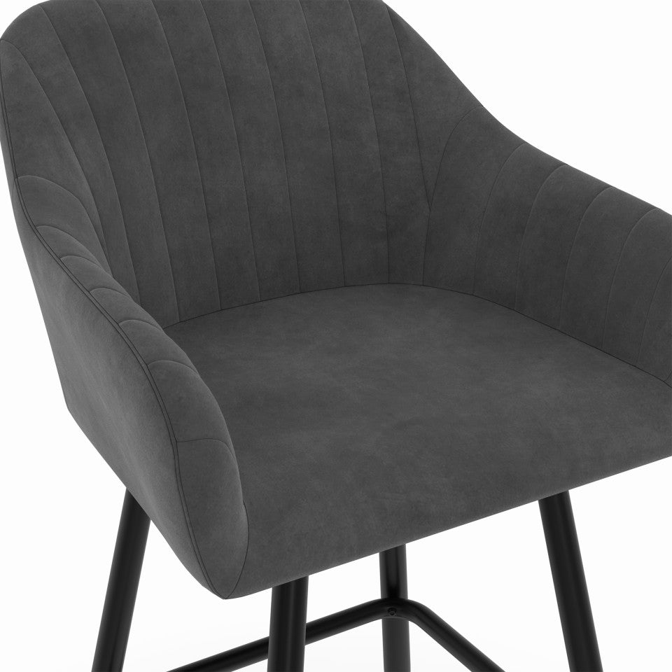 Lot de 2 tabourets Arriana Gris fonce