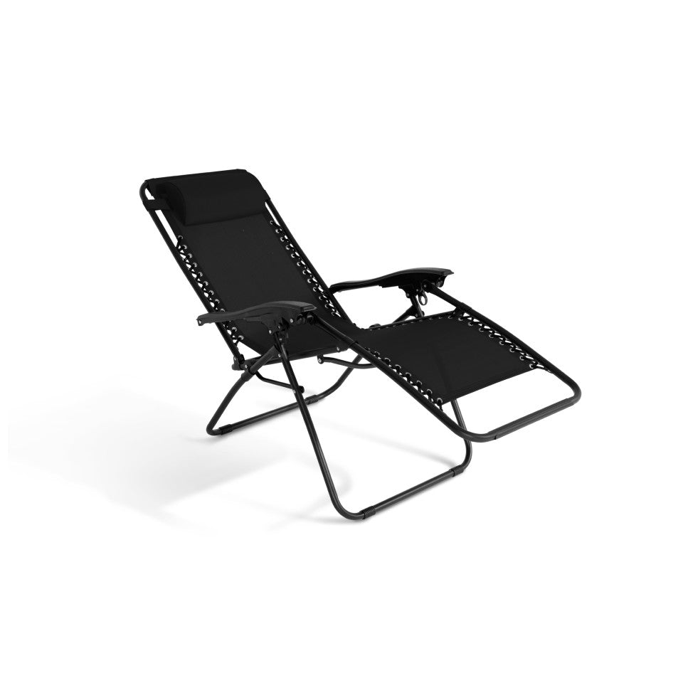 Lot de 2 fauteuils de jardin Relax inclinables noirs