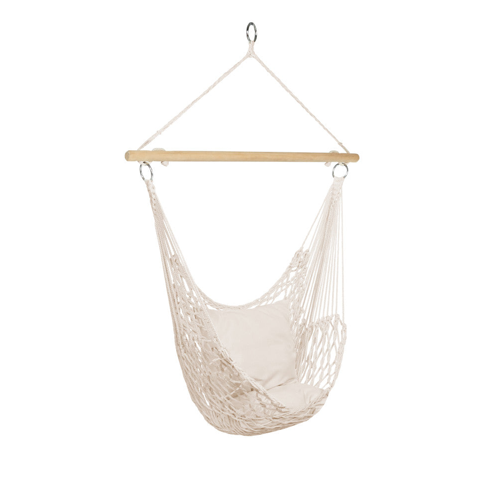 Hamac suspendu macramé avec coussin