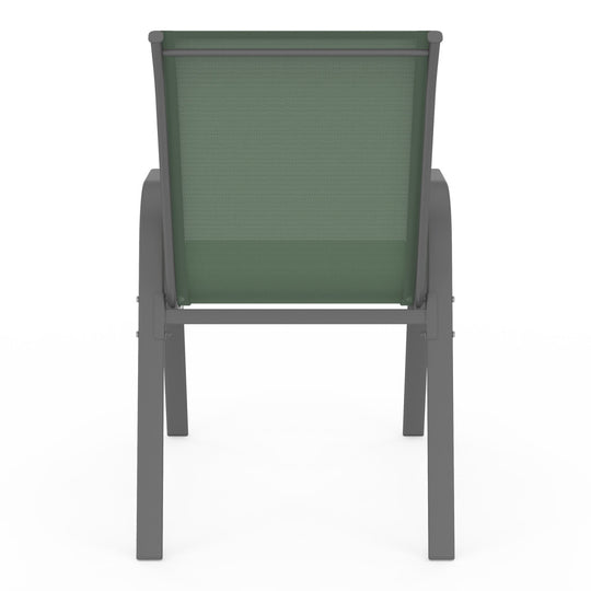 Lot de 6 chaises de jardin empilables textilène vert