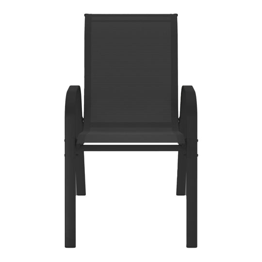 Lot de 6 chaises de jardin empilables textilène noire