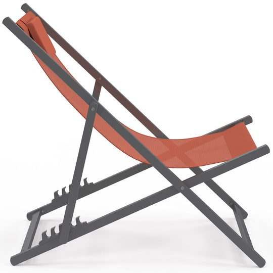 Lot de 2 chilienne en métal terracotta