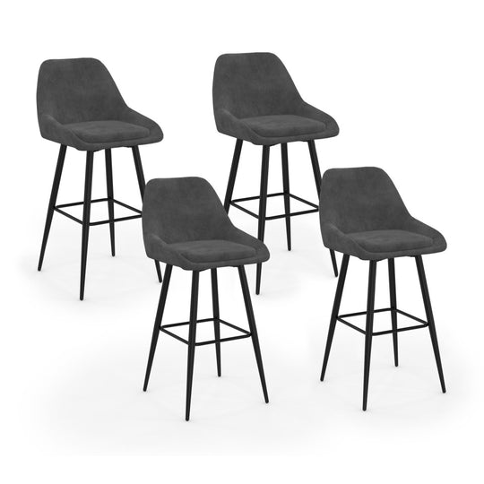 Lot de 4 tabourets Olivia gris