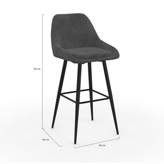 Lot de 4 tabourets Olivia gris
