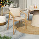 Lot de 4 chaises de jardin Paros métal effet bois et beige