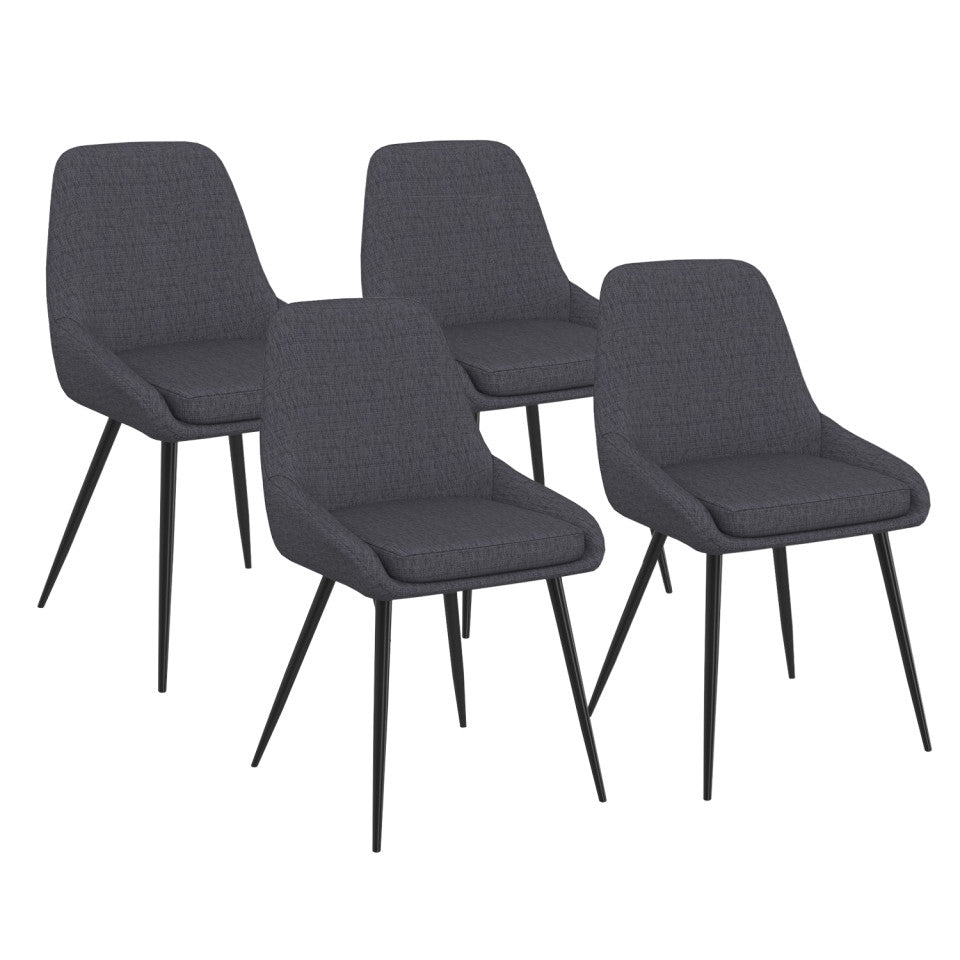 Lot de 4 chaises Ornella Gris foncé