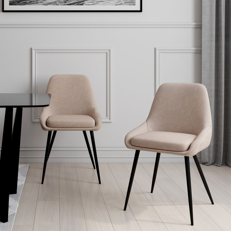 Lot de 2 chaises Ornella taupe