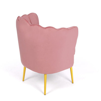 Fauteuil Arielle rose pieds dorés