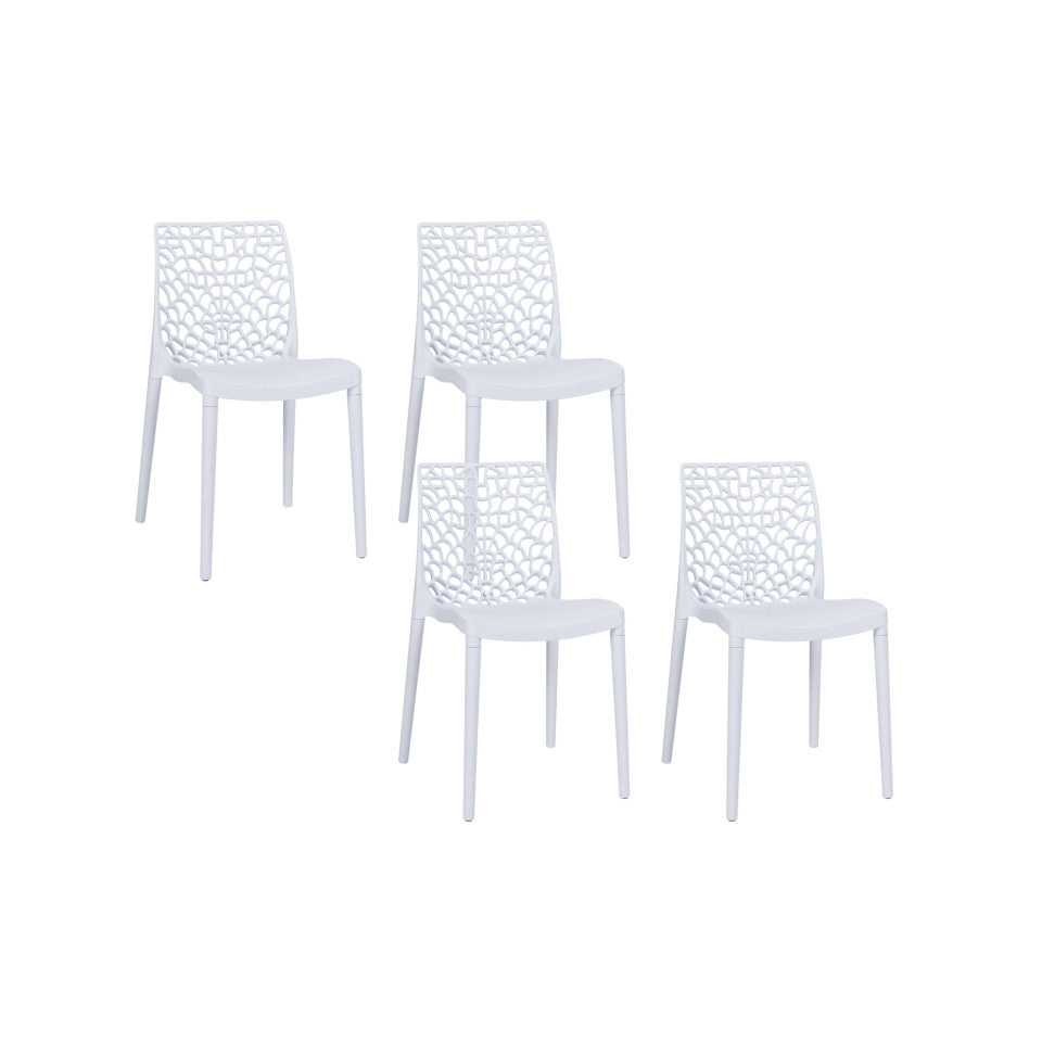 Lot de 4 chaises Dahlia blanc