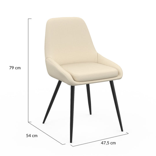 Lot de 2 chaises Ornella beige