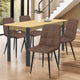 Lot de 4 chaises Linda simili cuir marron et pieds métal noirs