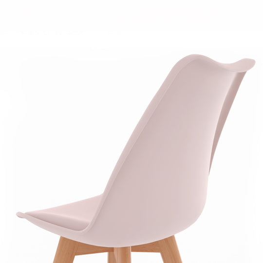 Lot de 4 chaises scandinaves Nordia mix couleurs (Blanc/Rose/Bleu/Gris)