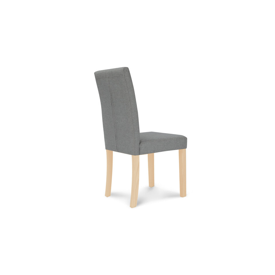 Lot de 6 chaises Polly en tissu Gris et pieds bois