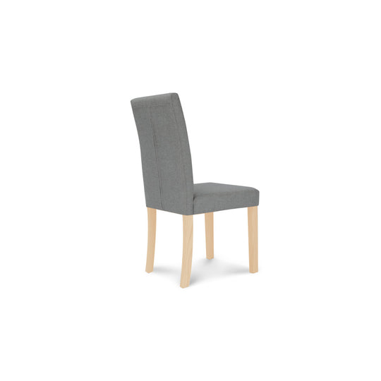 Lot de 6 chaises Polly en tissu Gris et pieds bois