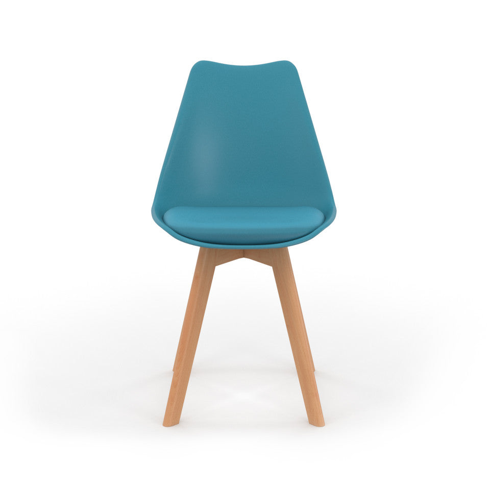 Lot de 4 chaises scandinaves Nordia mix couleurs (Blanc/Rose/Bleu/Gris)