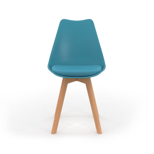 Lot de 4 chaises scandinaves Nordia mix couleurs (Blanc/Rose/Bleu/Gris)