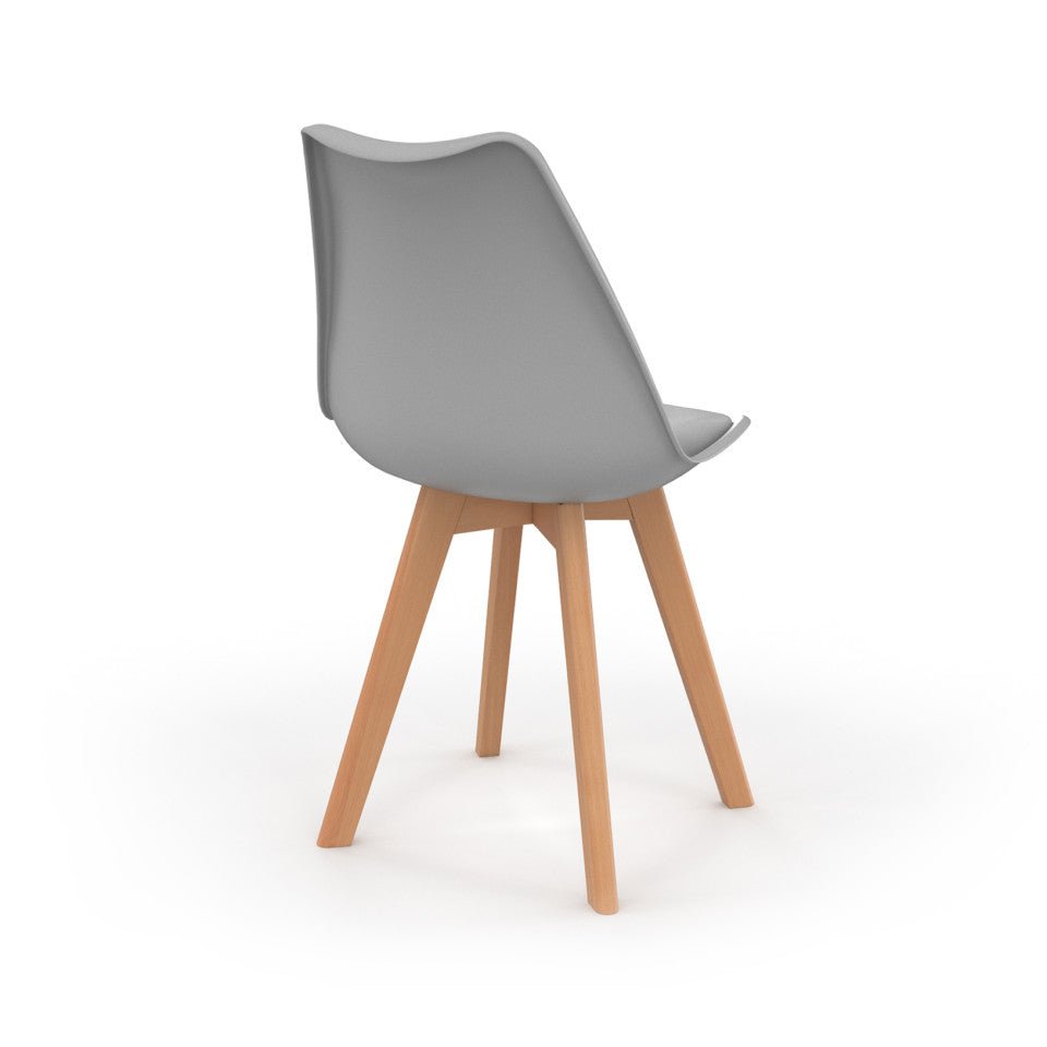 Lot de 4 chaises scandinaves Nordia mix couleurs (Blanc/Rose/Bleu/Gris)