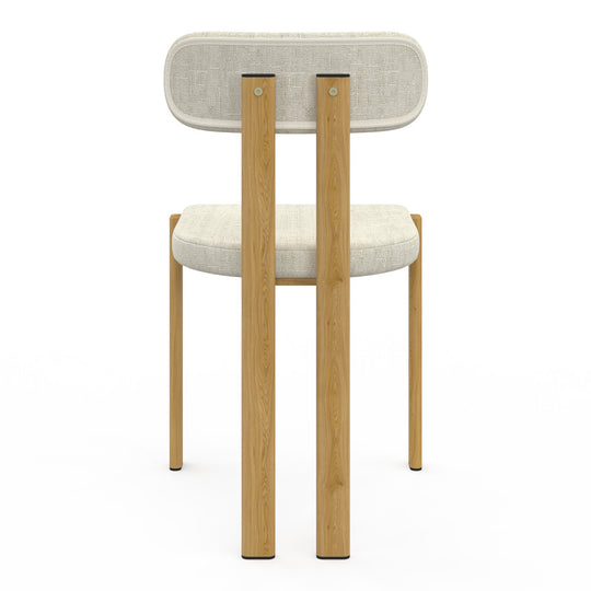 Lot de 2 ou 4 chaises Elsa en tissu beige et pieds métal