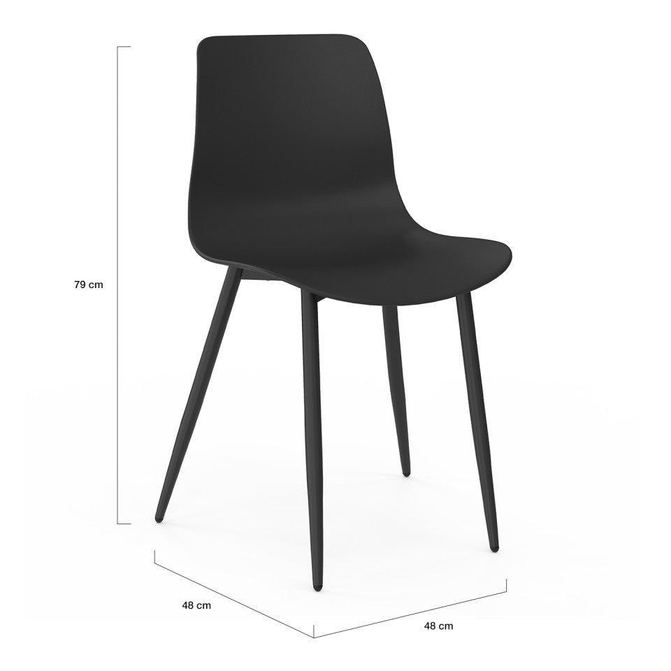 Lot de 6 chaises Nala noir