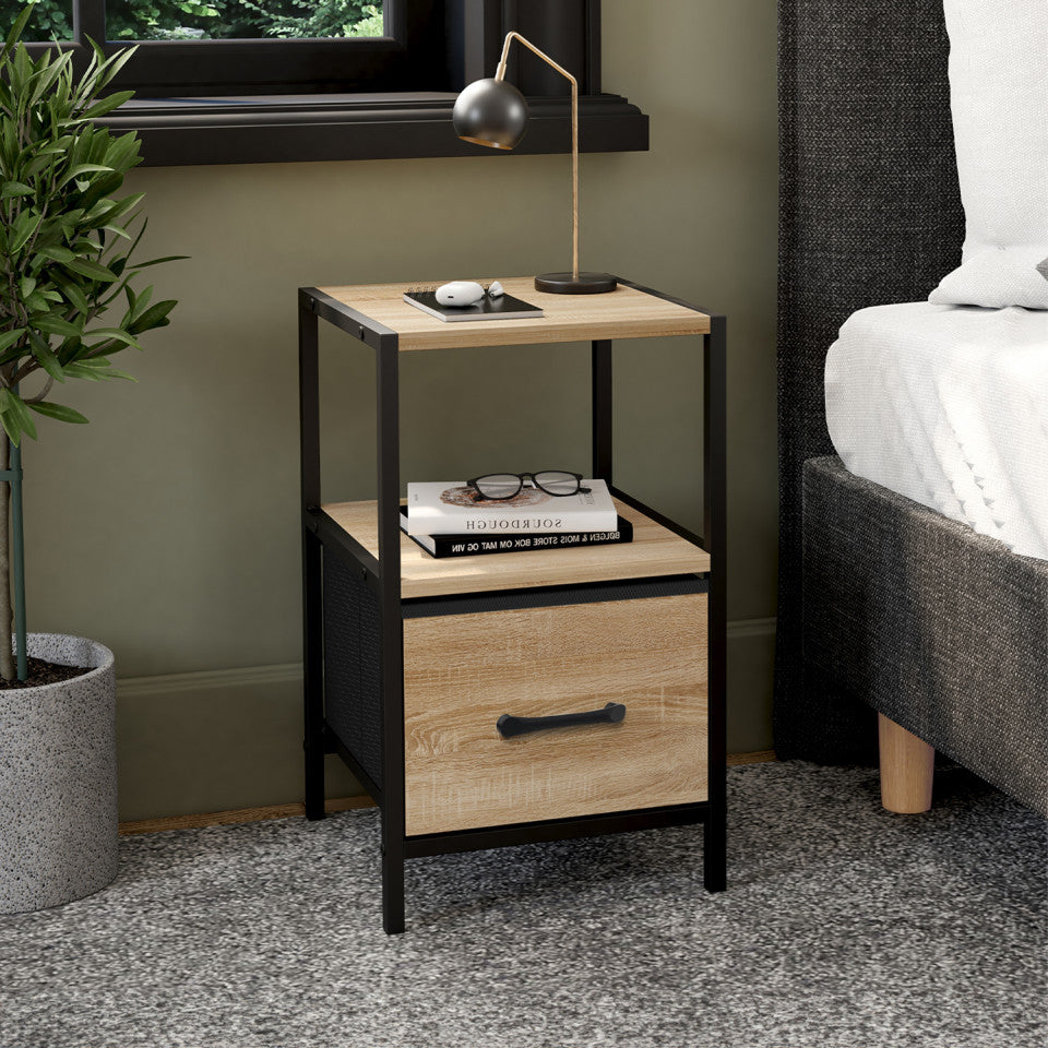 Lot de 2 tables de chevet IRIS – 1 tiroir + 1 niche