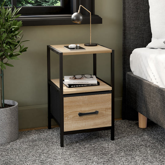 Lot de 2 tables de chevet IRIS – 1 tiroir + 1 niche