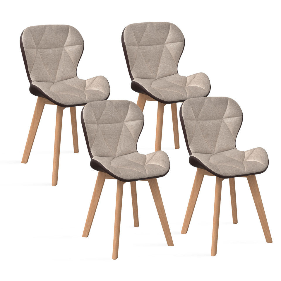 Lot de 2 chaises Gladys taupe et marron