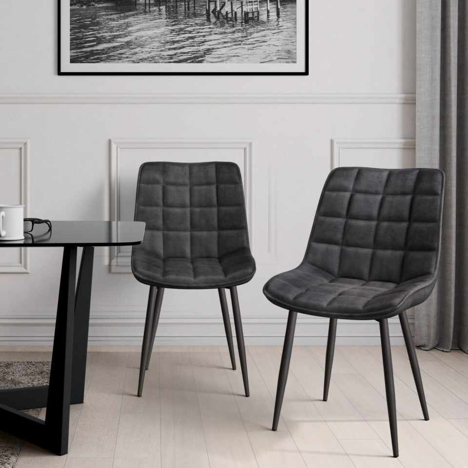 Lot de 2 chaises Melinda Gris foncé