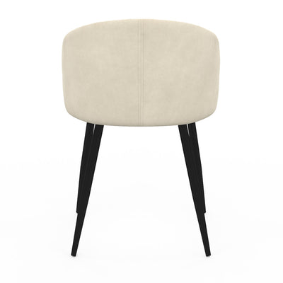 Lot de 4 chaises Léona en velours beige et pieds métal