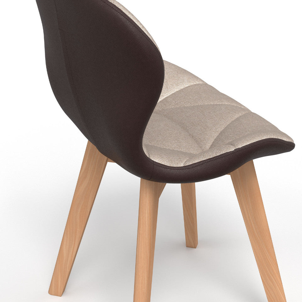Lot de 2 chaises Gladys taupe et marron