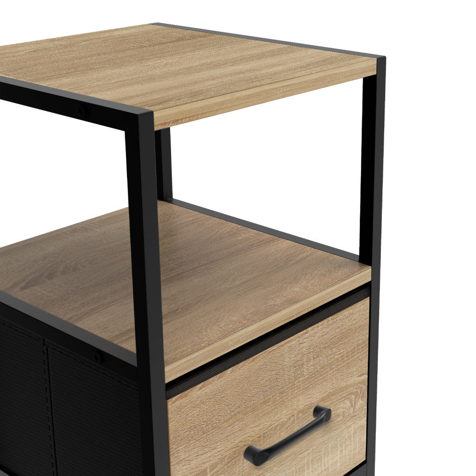 Lot de 2 tables de chevet IRIS – 1 tiroir + 1 niche