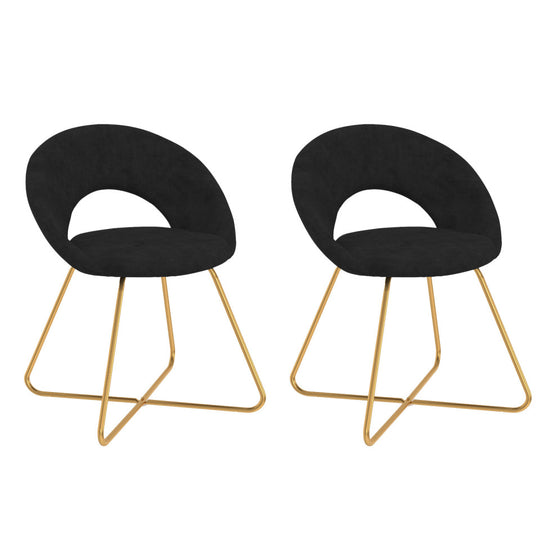 Lot de 2 Chaises Malone en velours Noir
