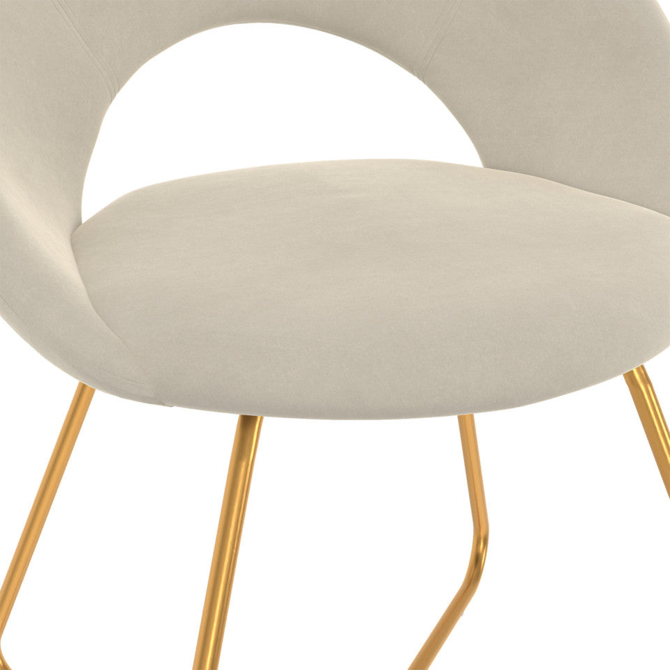 Lot de 2 Chaises Malone en velours creme