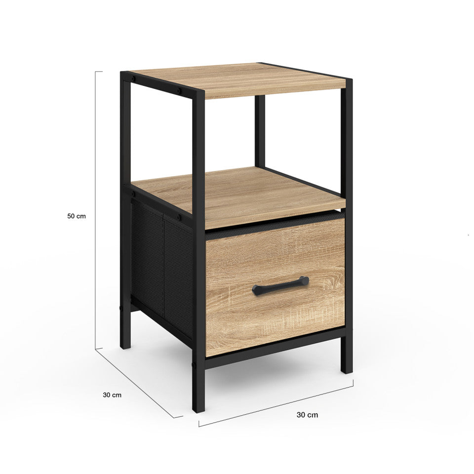 Lot de 2 tables de chevet IRIS – 1 tiroir + 1 niche