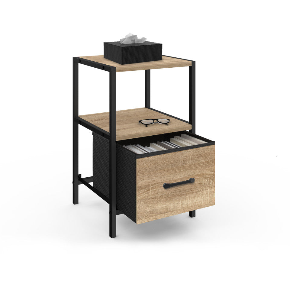 Lot de 2 tables de chevet IRIS – 1 tiroir + 1 niche