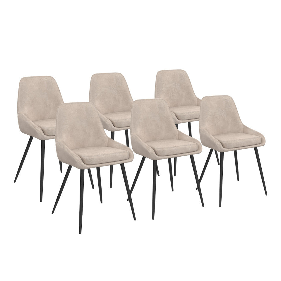 Lot de 6 chaises Olivia taupe