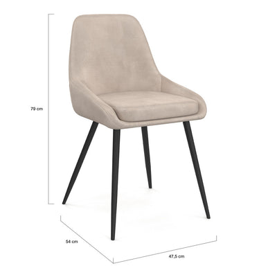 Lot de 6 chaises Olivia taupe