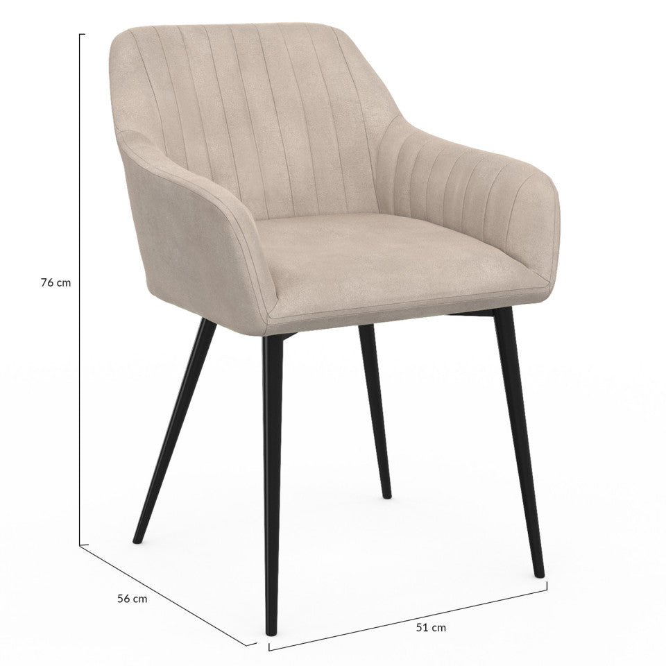 Lot de 2 chaises Arriana taupe