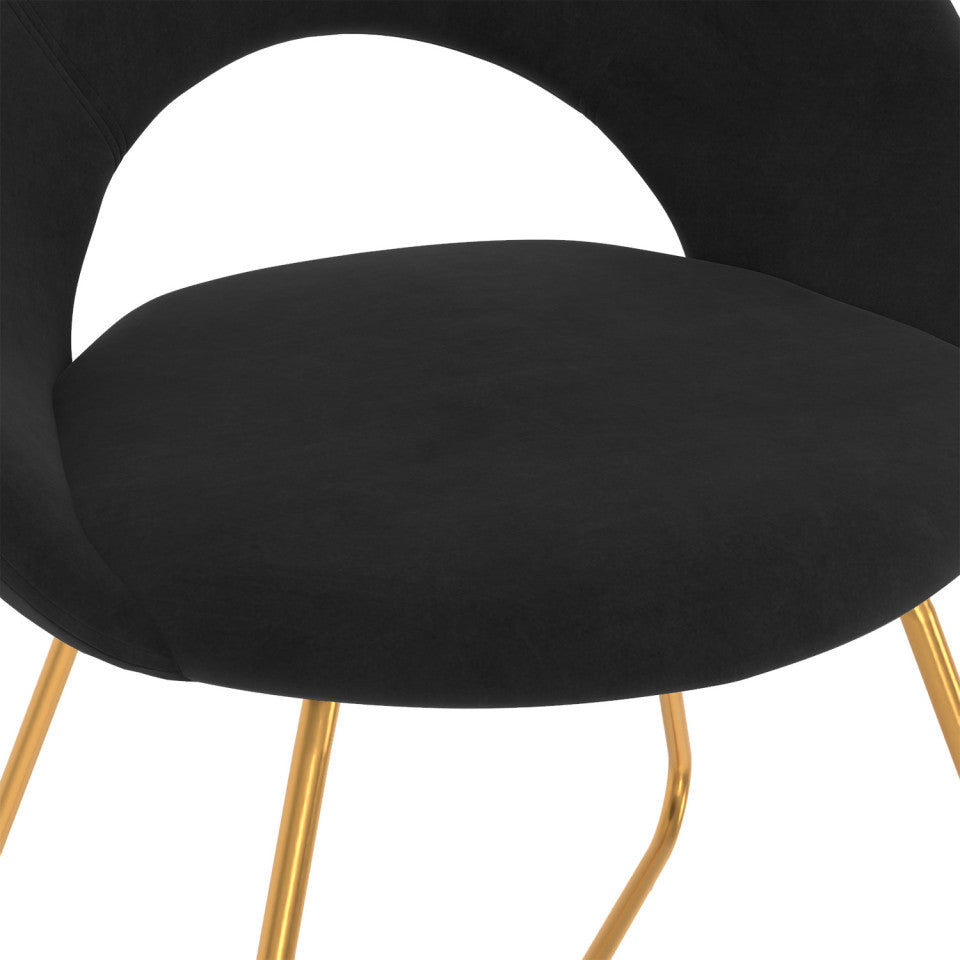 Lot de 2 Chaises Malone en velours Noir