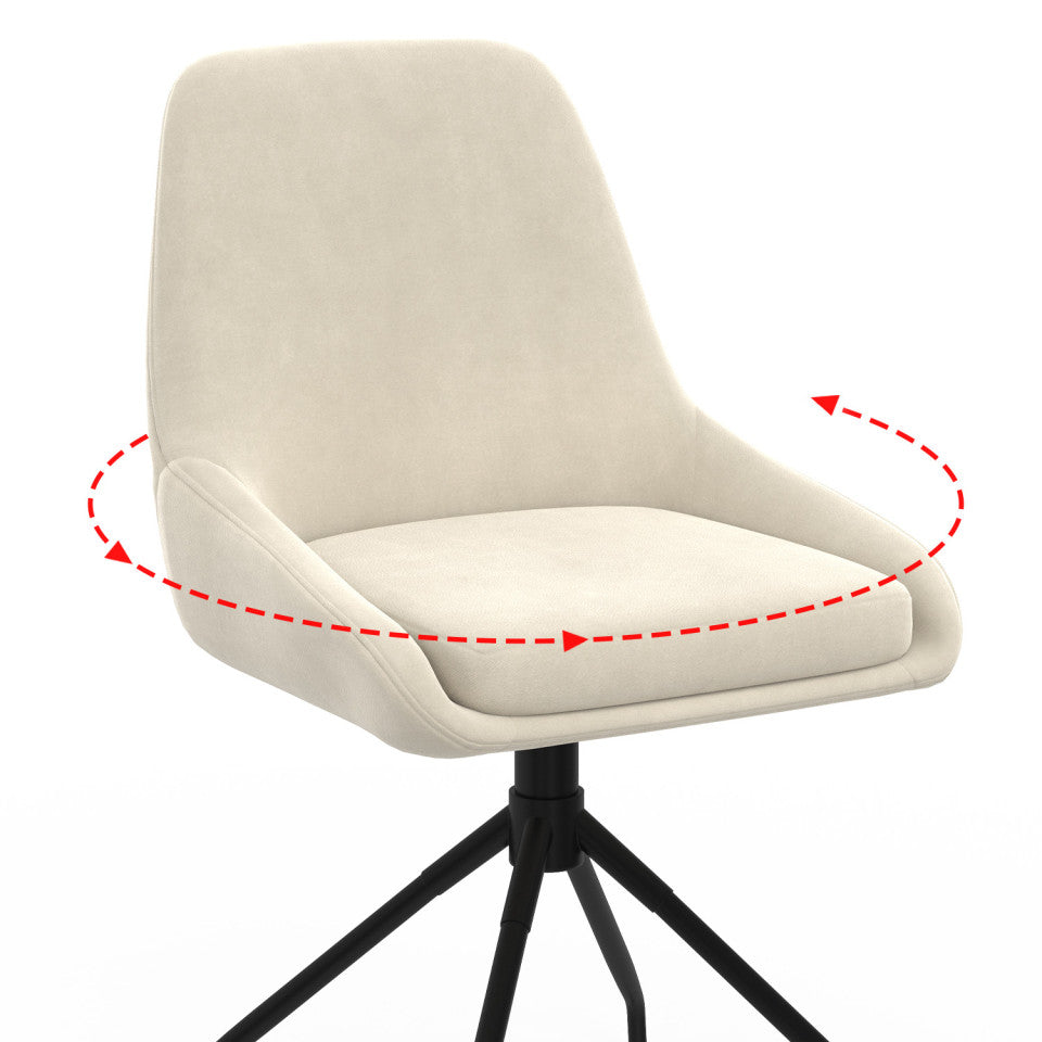 Lot de 2 chaises pivotantes Olivia creme