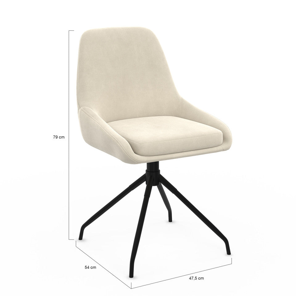 Lot de 2 chaises pivotantes Olivia creme