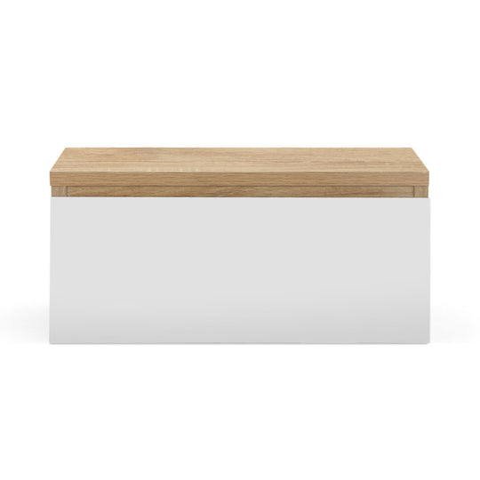 Lot de 2 tables de chevet suspendues 1 tiroir bois & blanc TOM