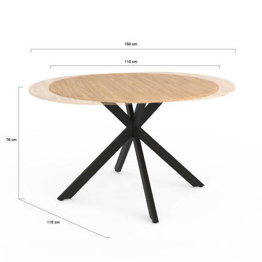 Table de repas extensible Soline 110-150cm
