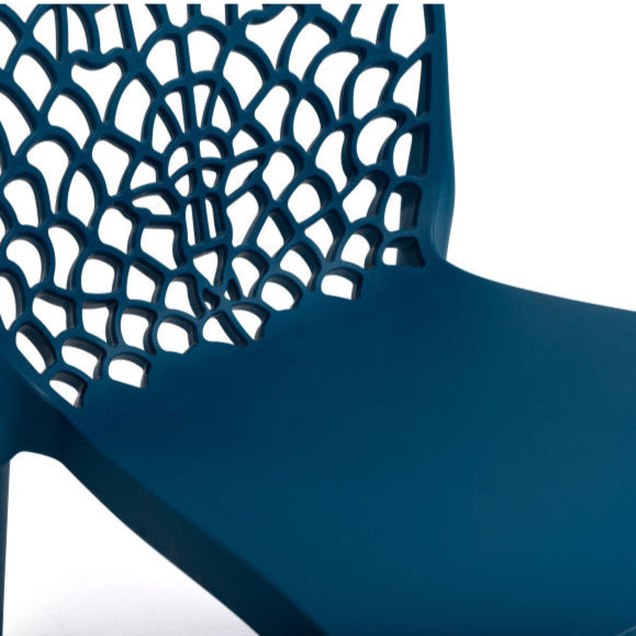 Lot de 4 chaises Dahlia bleu canard