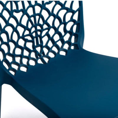 Lot de 4 chaises Dahlia bleu canard