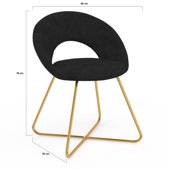 Lot de 2 Chaises Malone en velours Noir