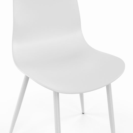 Lot de 6 chaises Nala blanches et pieds métal
