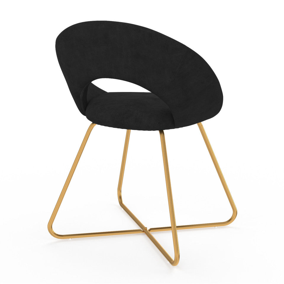 Lot de 2 Chaises Malone en velours Noir